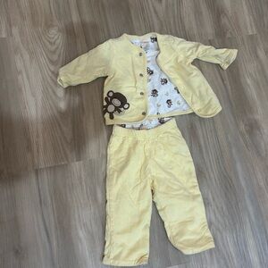 Gymboree Yellow Monkey Pajama Set